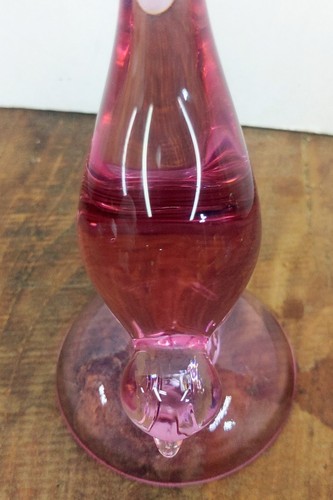 Vetro vichingo rosa cardo coda lunga uccellino vintage HTF quasi 10" coda + becco 100% - Foto 10 di 17