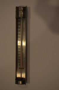 Vintage J.L. Stortz Division 160 Degree Aluminum  Tube Shape Thermometer 12" USA