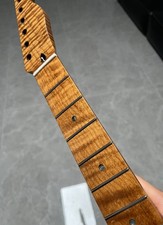 AAAAAStainless 22Fret DIY gloss Roasting Flame Maple Electric guitar Neck 25.5in