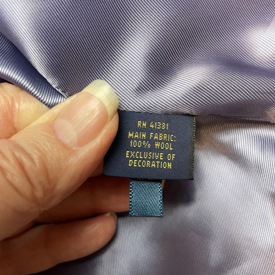 Chaqueta Blazer Polo Ralph Lauren Mujer 8 Lila 100% Lana 3 Botones Hecha en Italia Foto 4 de 4