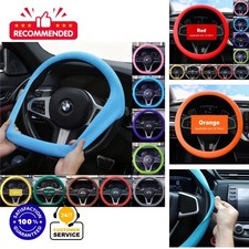 Universal Silicone Steering Wheel Cover 38cm Non-Slip Breathable Car Protector