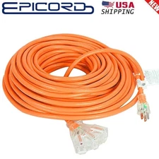 6-50FT 12/3Gauge Heavy Duty Lighted Extension Cords 3-Outlet SJTW Indoor/Outdoor