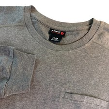 Ariat FR Work Knits Shirt Mens XL Gray Flame Resistant Long Sleeve Tee CAT 2