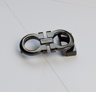 Salvatore Ferragamo Belt Buckle Classic Gancini Black Fits Belt Width 1.38 in