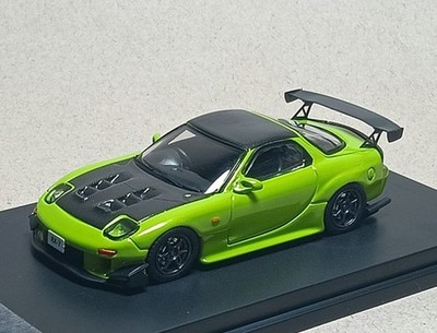 MAZDA RX-7 (FD3S) - Carbon Bonnet  - green - ModelCollect 1:64