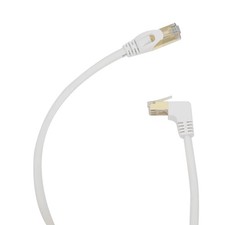 Cat6 Ethernet Cable 3.3 FT 90 Degree Downward Right Angle Network Cable White