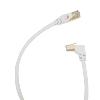 Cat6 Ethernet Cable 3.3 FT 90 Degree Downward Right Angle Network Cable White
