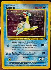 Lapras Fossil 1999 Holo Rare Unlimited EN 10/62 80HP Pokemon TCG Card
