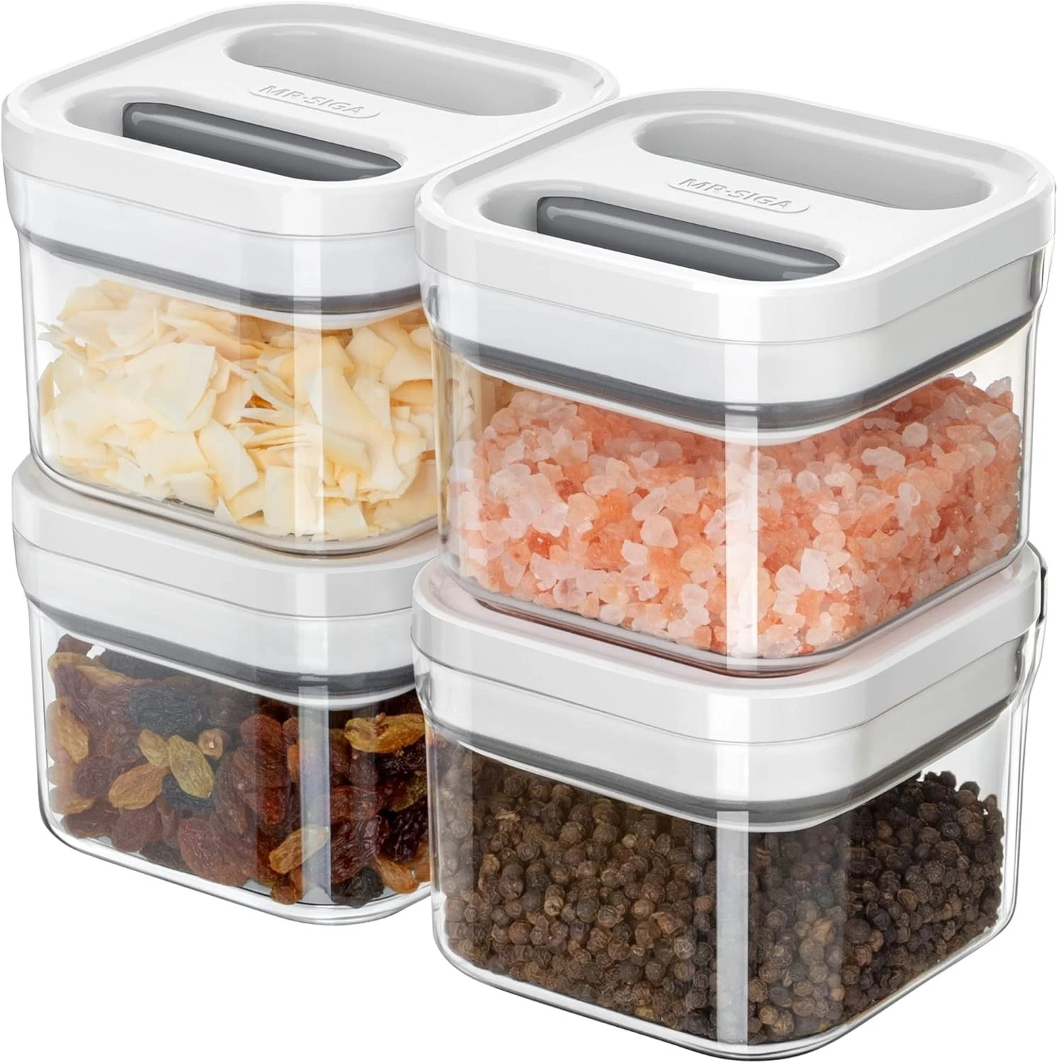 4 Pack Airtight Food Storage Container Set BPA Free Pantry Organization Kitchen