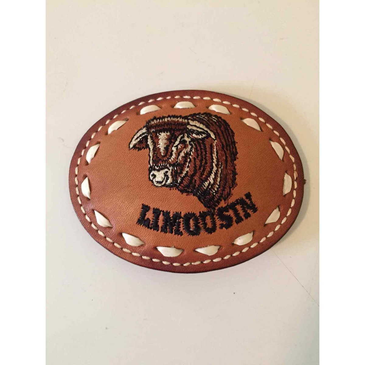 ◆KOMOREBI MUSEUM◆ Handmade cow leather 90s buckle middle b Vintage cowboy belt buckle leather Limousin cow rodeo