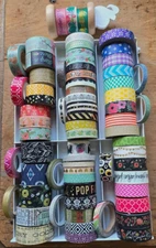 Giant lot of 68 rolls Scrapbook Crafts DECORATIVE TAPE, all widths, all styles