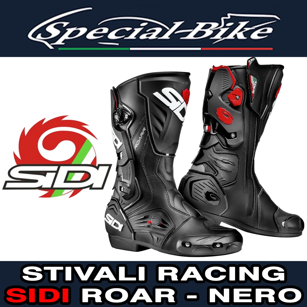 SIDI STIVALI MOTO RACING SIDI ROAR NERO MOTO PISTA RACING TAGLIA 43 44