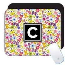 Gift Mousepad : Multicolored Pattern Floral Butterflies Daisy Rainbow Kids Wall