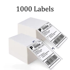 4" x 6" Fanfold Direct Thermal Labels 1000 Labels /Stack Address Shipping Labels