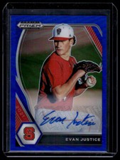 Evan Justice 2021 Panini Prizm DP #PDP140 Base Autographs Blue Prizm Auto