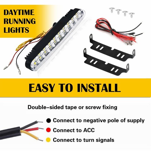 2x Luz de Correr Diurna Ámbar Blanco 30-LED DRL Coche Niebla Día de Conducción Luces - Imagen 3 de 10