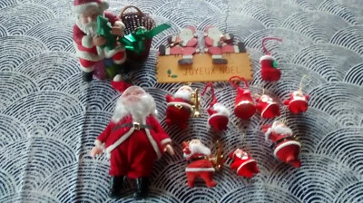 Lot de 12 pères NOËL dont 1 en céramique - Photo 1/4