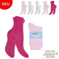 5 Paar Kinder Socken Piqué-Bund einfarbig ro...