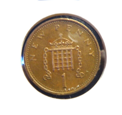 UK 1976  1 Penny * Crowned Portcullis   * 👀