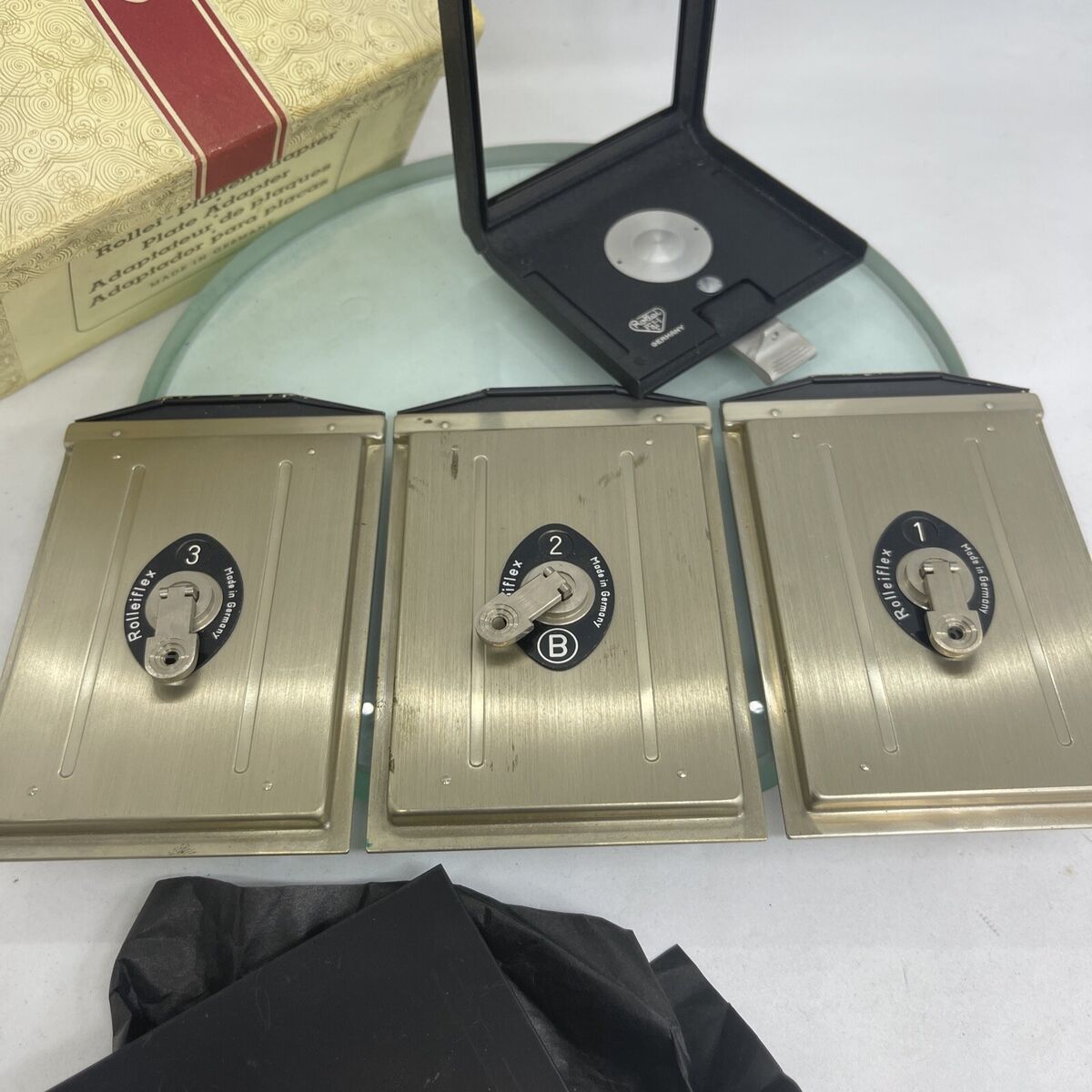 Rollei Plattenadapter Plate Adapter in MINT condition with Rollei Plattenadapter Plate Adapter in MINT condition with