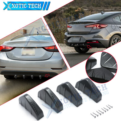 4x For Hyundai Elantra 2000-2021 Carbon Fiber Pattern Rear Bumper Lower Lip