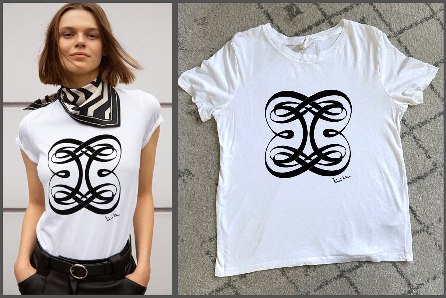 RICHARD ALLEN x H&M Sanaa Print Tee T Shirt Top • Sz S