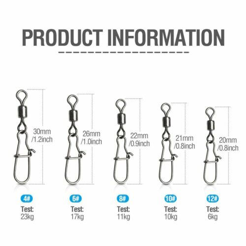 Fishing Rolling Connector Fishing Connector Swivels Interlock Pin Snap - Picture 2 of 15