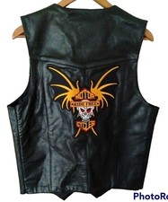 Wilson Leather Vest Maxima Motorcycle "Ride Free" Logo Men's Sz 40 Black snap