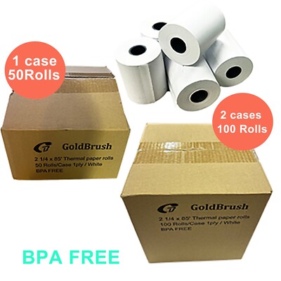 100 Rolls 2 1/4'' x 85' Thermal Cash Register Credit Card POS Receipt Paper