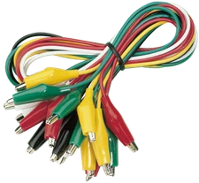 Crocodile Clips Set McPower "GT-1810", 10 Pieces, 50 cm Cable Length