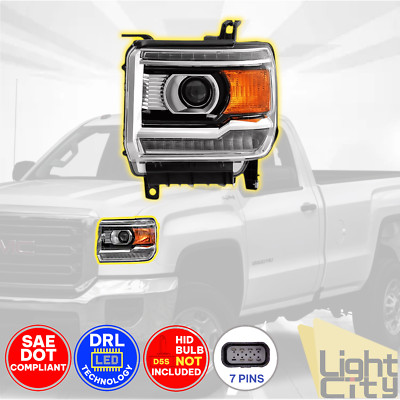 2016-2019 GMC Sierra 2500HD/3500HD Driver Headlight Assembly w/ LED DRL ...