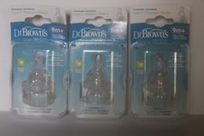 Lot of 3 Dr Browns Silicone Nipples 2 Pack Level 4 For Standard Bottle 9m
