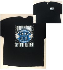 Camiseta gráfica de aplicación de la ley LEO Firstline Warrior Act Not Talk línea azul 2XL