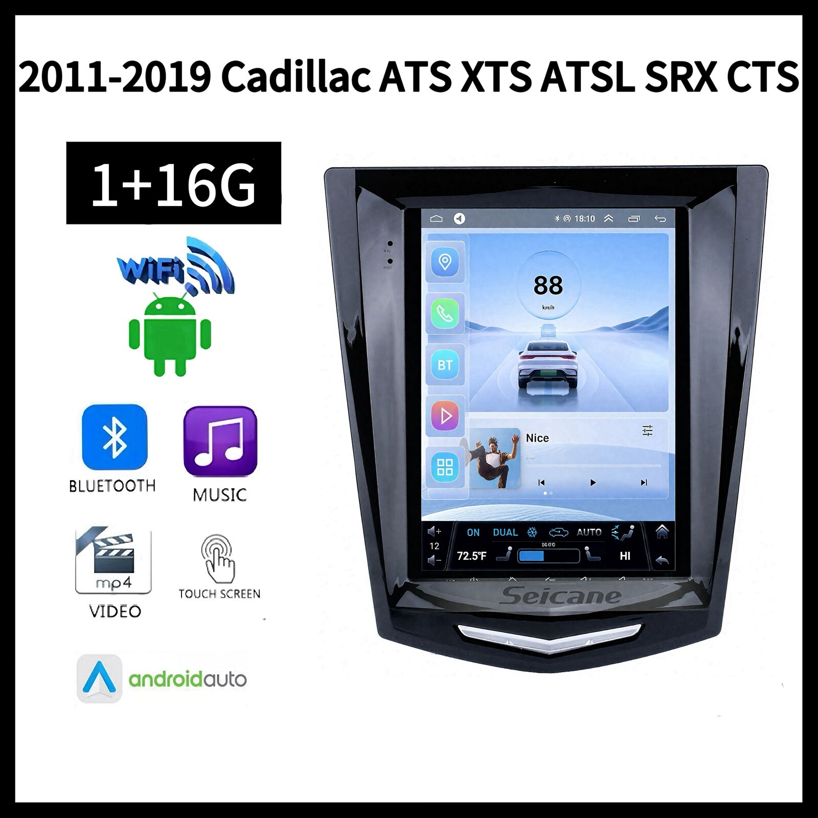 2011-2019 Cadillac ATS XTS ATSL SRX CTS Android Nav Carplay GPS 1+16G
