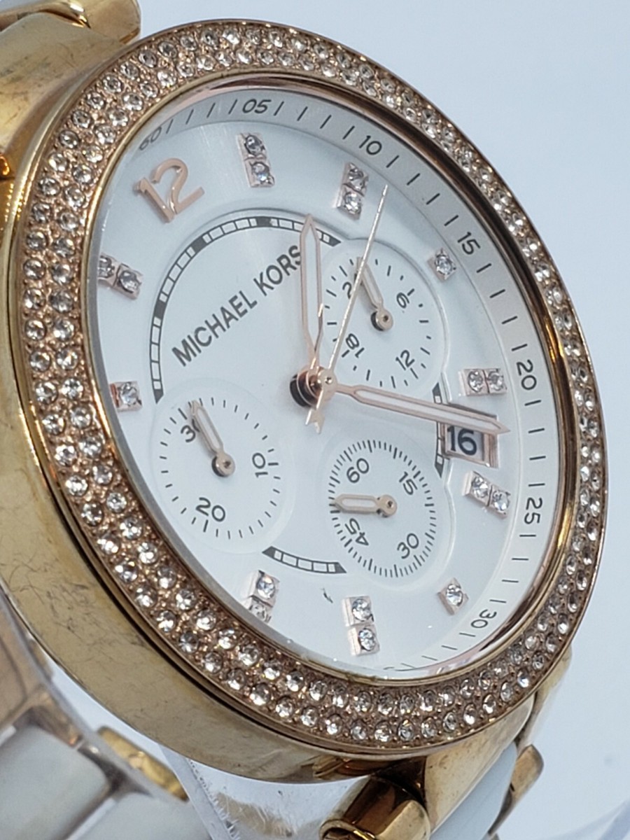 Michael Kors white and rose gold watch Michael Kors Tibby Chronograph White Dial Rose Gold Steel  main image 2