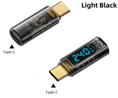 2x Digitalanzeige 240W USB-C auf Typ-C Adapter Typ-C Stecker auf Buchse Konvert