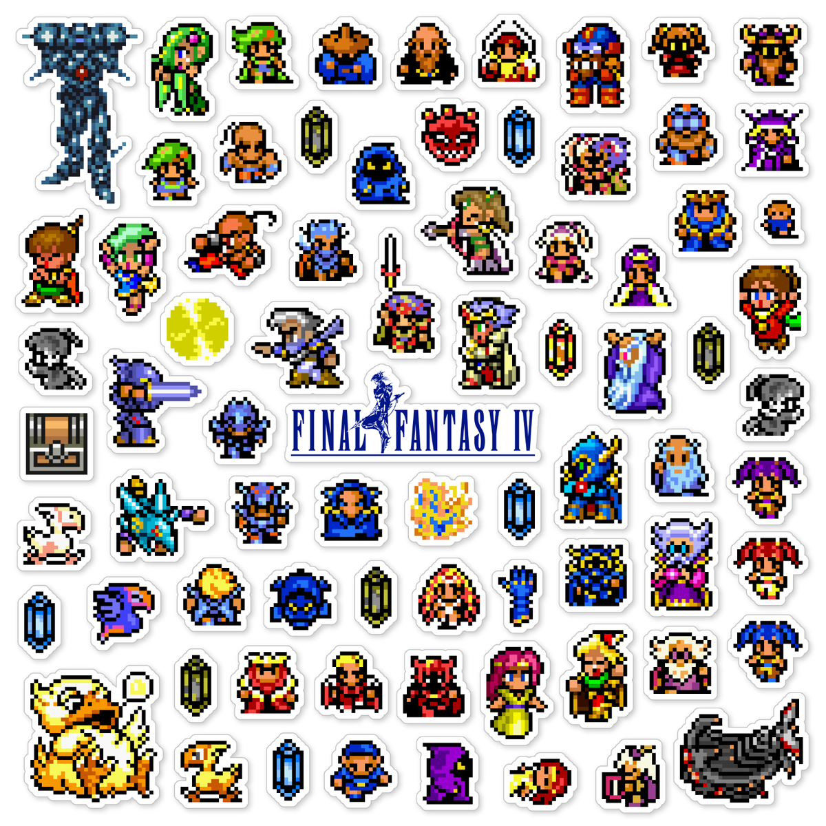 Final Fantasy 4 IV Stickers Super Nintendo SNES Pixel Art 76