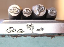 SUPPLY GUY 6mm/8mm Cowboy Hat, Saddle  Spur Metal 3 Stamp Set SGCH481482569465