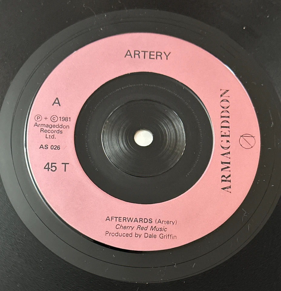 Artery  - Afterwards / Into The Garden  7” Punk / New Wave Vinyl Record EX / EX - Image 4 of 4