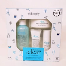PHILOSOPHY: CLEAN, CALM & CLEAR ACNE TREATMENT SET. 3.75FLOZ+1OZ. ORG$49 SALE$39