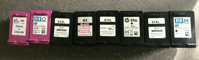 Lot of 9 HP (6- HP61XL, 3-HP61) Empty Ink Cartridges