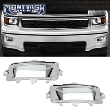 Fit For 2014-2015 Chevy Silverado 1500 Front Bumper Fog Light Trim Right+Left