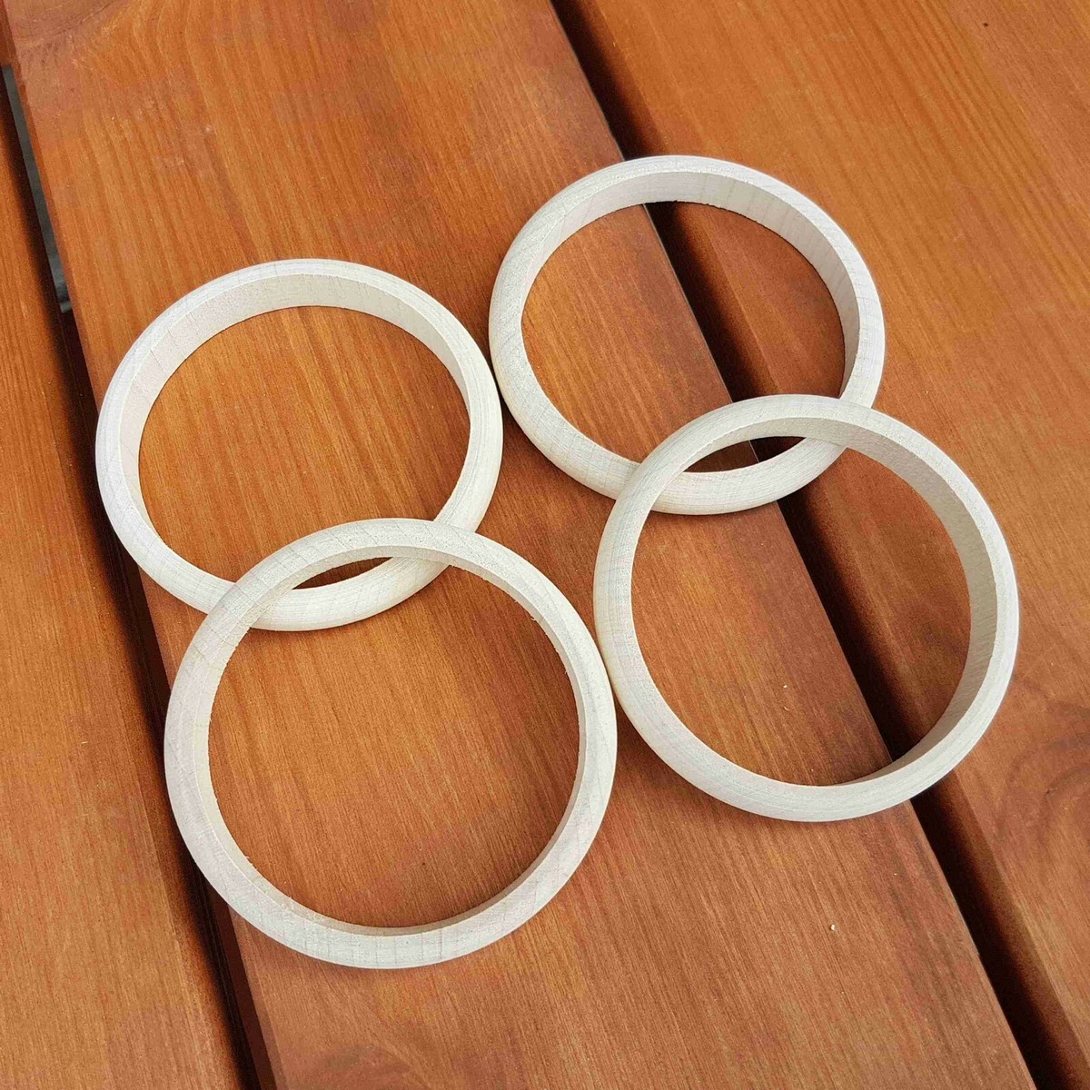Wooden Round Bangles, Set of 4, Height cm, Decoupage