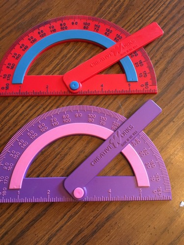 2 plastic protractors Creative works vintage | eBay