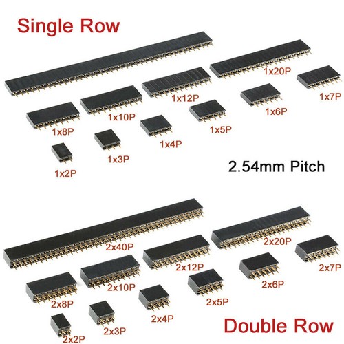 Striscia fila presa intestazione femmina 2,54 mm connettore da 2 pin a 40 pin singola/doppia fila - Foto 1 di 5