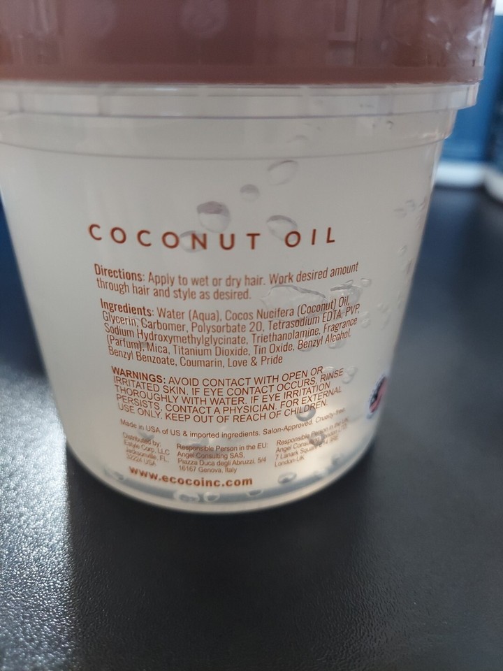 ECO Style Profesional Styling Gel. With Coconut Oil. 2 Pack Of 16oz