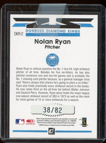 Donruss Diamond Kings 2001 autógrafo firmado por Nolan Ryan # 38/82 - Imagen 2 de 2