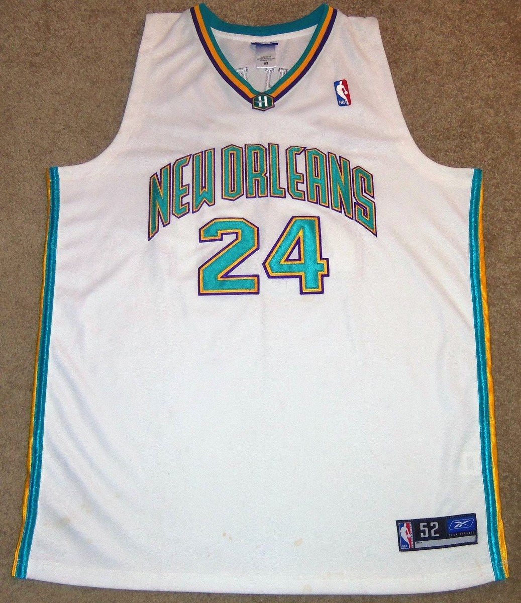 VTG AUTHENTIC JAMAL MASHBURN NEW ORLEANS HORNETS REEBOK JERSEY 52