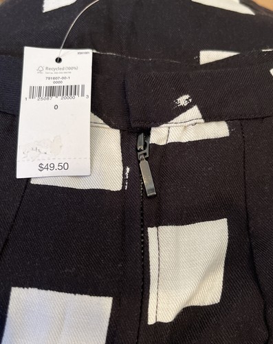 GAP Mini Skirt Size 0 Black White Windowpane $49.99 Zipper Lined NEW WITH TAGS - Picture 4 of 7