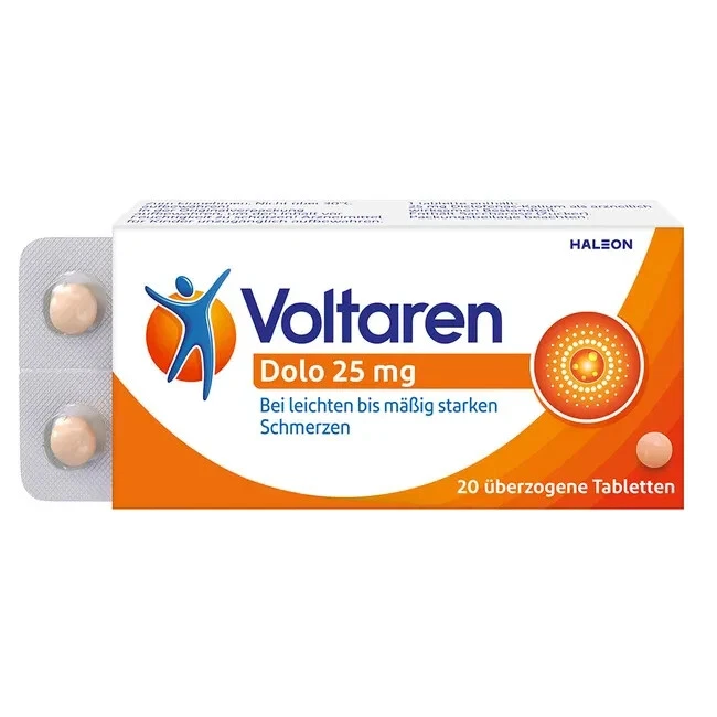 GLAXOSMITHKLINE CONSUMER HEALTHCARE VOLTAREN Dolo 25 mg überzogene Tabletten 20 St PZN 927263